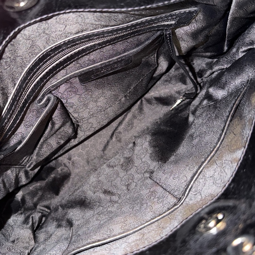 Michael Kors Black Quilted Leather Satchel Shoulder Bag Purse - Picture 5 of 7